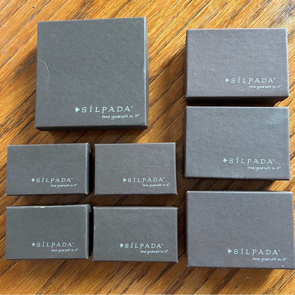 Silpada Set of 8 Brown Jewelry Box Boxes Lot Necklace Bracelet Earring Ring